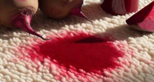 پاک کردن لکه لبو از فرش